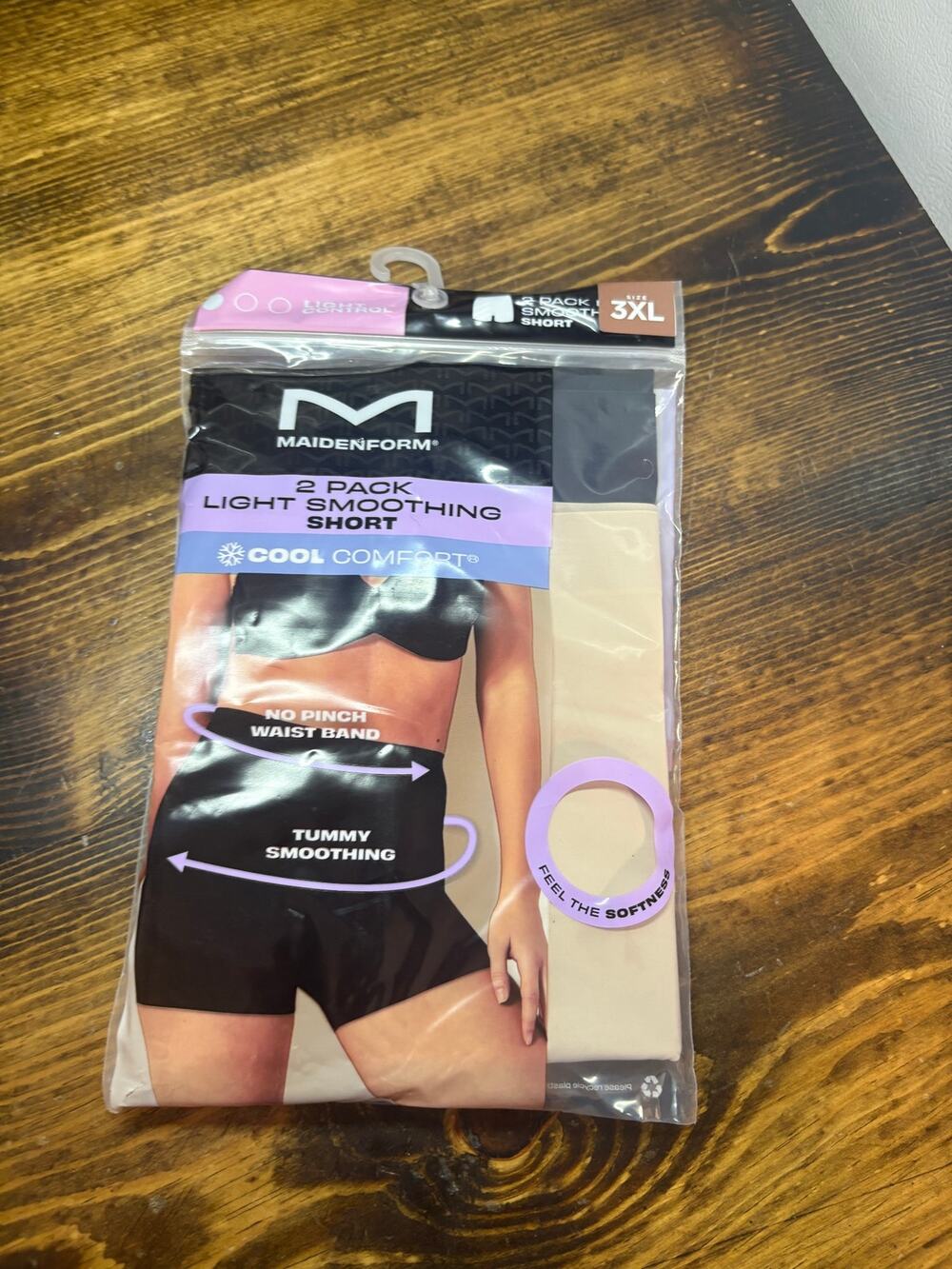 Maidenform black and beige 2 pack shaping shorts size 3X